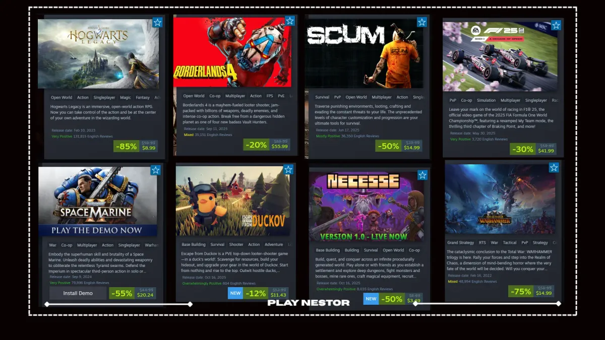 Massive Steam Sale Hits Hogwarts Legacy, Borderlands 4 and More