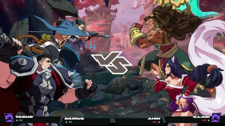 Official artwork of Riot Games’ 2XKO featuring Vi, Yasuo, and Jinx in combat stance.