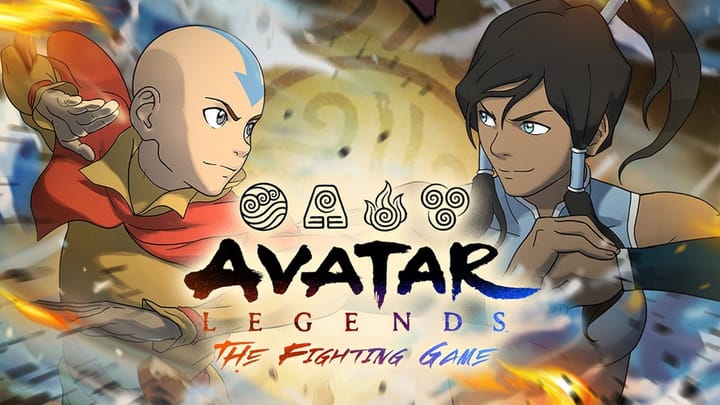 Hero Banner: “Avatar Legends: The Fighting Game official art showing Aang vs Zuko in elemental clash”